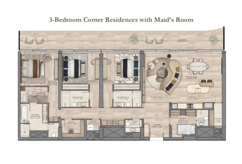 3 BR + MAID'S ROOM - 3